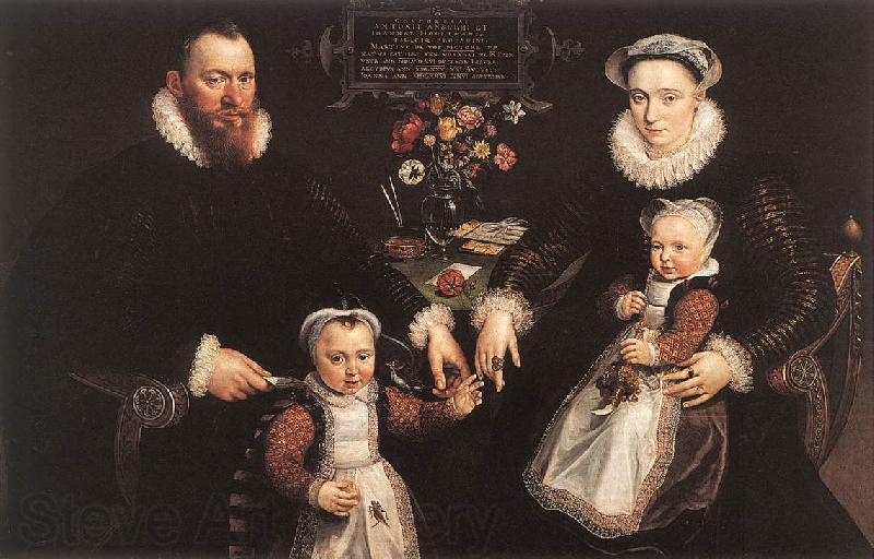 VOS, Marten de Portrait of Antonius Anselmus, His Wife and Their Children wr Norge oil painting art